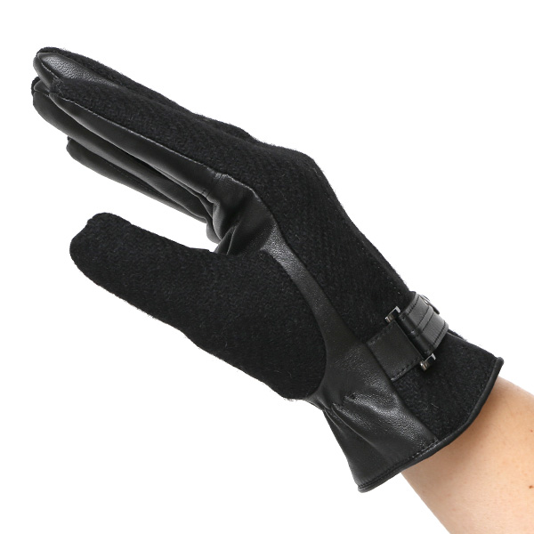  ハリスツイード 手袋 メンズ 防寒 暖かい 裏起毛 レザー 本革手袋 ブラック 黒 黒色 日本製 ブランド 通勤 ビジネス クリスマス プレゼント ギフト 化粧箱付き おしゃれ 高級 KURODA(クロダ)