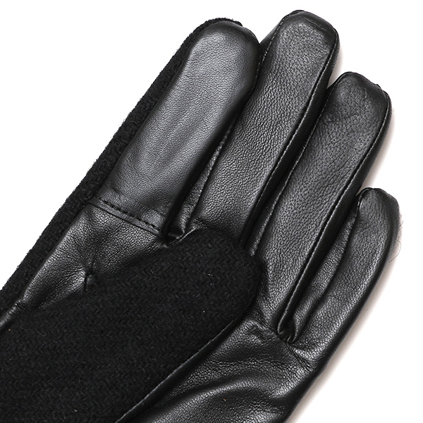  ハリスツイード 手袋 メンズ 防寒 暖かい 裏起毛 レザー 本革手袋 ブラック 黒 黒色 日本製 ブランド 通勤 ビジネス クリスマス プレゼント ギフト 化粧箱付き おしゃれ 高級 KURODA(クロダ)