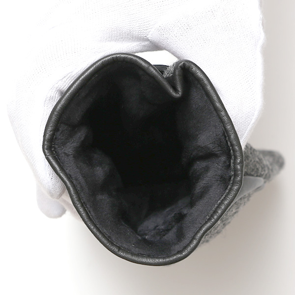 ハリスツイード 手袋 メンズ 防寒 暖かい 裏起毛 レザー 本革手袋 グレー グレイ 灰色 日本製 ブランド 通勤 ビジネス クリスマス プレゼント ギフト 化粧箱付き おしゃれ 高級 KURODA(クロダ)