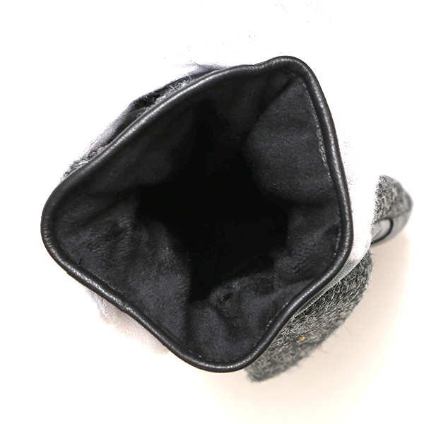 ハリスツイード 手袋 メンズ 防寒 暖かい 裏起毛 レザー 本革手袋 グレー グレイ 灰色 日本製 ブランド 通勤 ビジネス クリスマス プレゼント ギフト 化粧箱付き おしゃれ 高級 KURODA(クロダ)