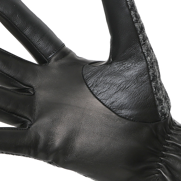  ハリスツイード 手袋 メンズ 防寒 暖かい 裏起毛 レザー 本革手袋 グレー グレイ 灰色 日本製 ブランド 通勤 ビジネス クリスマス プレゼント ギフト 化粧箱付き おしゃれ 高級 KURODA(クロダ)