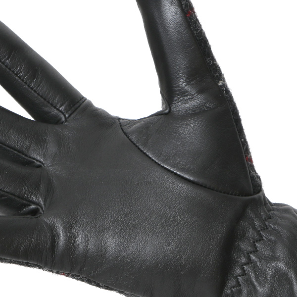  ハリスツイード 手袋 メンズ 防寒 暖かい 裏起毛 レザー 本革手袋 グレー グレイ 灰色 日本製 ブランド 通勤 ビジネス クリスマス プレゼント ギフト 化粧箱付き おしゃれ 高級 KURODA(クロダ)