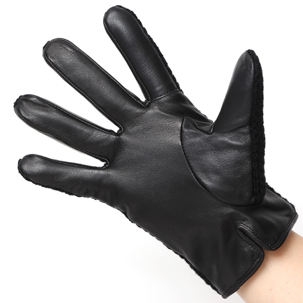  KURODA(クロダ) 革手袋 メンズ 鹿子編みニット×羊革 スマホ操作可能 本革 裏起毛 ブラック 黒 黒色 30代 40代 50代 男性 仕事 通勤 ビジネス プレゼント 化粧箱付き おしゃれ 暖かい 高級 KURODA(クロダ)