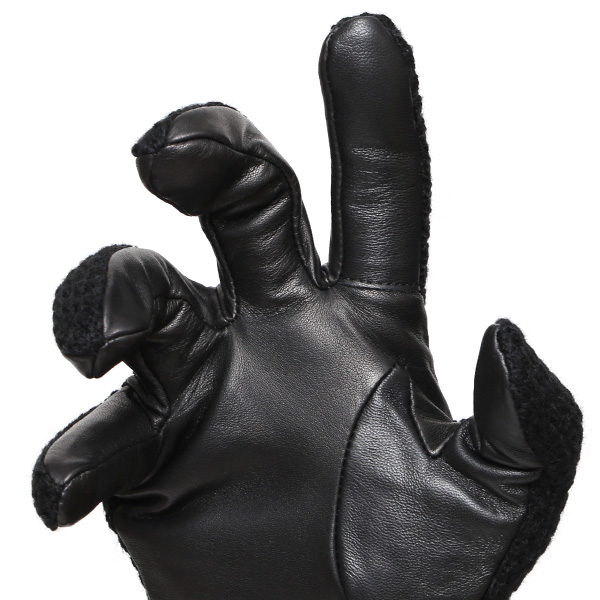  KURODA(クロダ) 革手袋 メンズ 鹿子編みニット×羊革 スマホ操作可能 本革 裏起毛 ブラック 黒 黒色 30代 40代 50代 男性 仕事 通勤 ビジネス プレゼント 化粧箱付き おしゃれ 暖かい 高級 KURODA(クロダ)