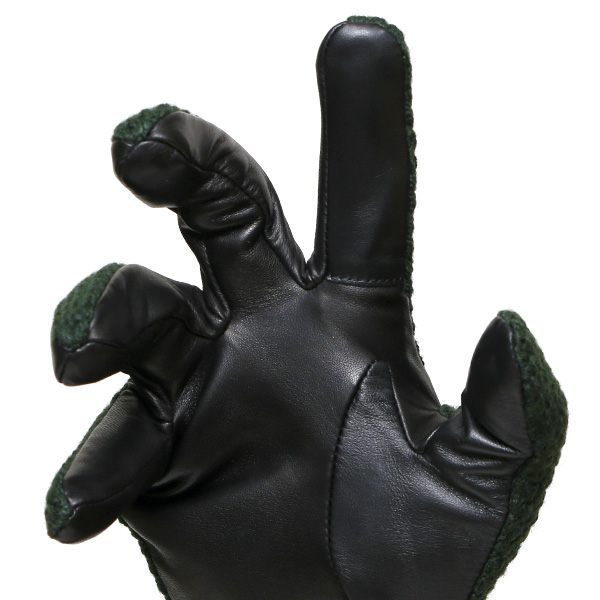  KURODA(クロダ) 革手袋 メンズ 鹿子編みニット×羊革 スマホ操作可能 本革 裏起毛 グリーン 緑色 30代 40代 50代 男性 仕事 通勤 ビジネス プレゼント 化粧箱付き おしゃれ 暖かい 高級 KURODA(クロダ)