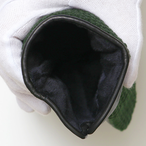  KURODA(クロダ) 革手袋 メンズ 鹿子編みニット×羊革 スマホ操作可能 本革 裏起毛 グリーン 緑色 30代 40代 50代 男性 仕事 通勤 ビジネス プレゼント 化粧箱付き おしゃれ 暖かい 高級 KURODA(クロダ)