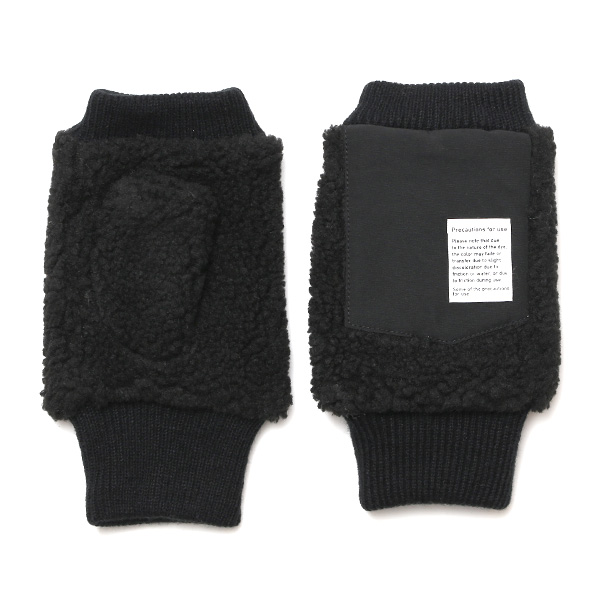 KURODA(クロダ) ボア フィンガーレス メンズ 手袋 ブラック