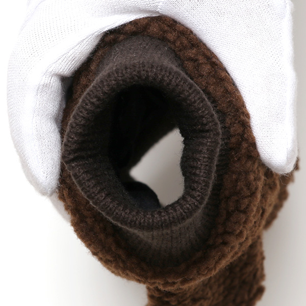  手袋 メンズ ボア フィンガーレス 暖かい 裏起毛 防寒 日本企画 ブランド ブラウン 茶 茶色 タッチパネル スマホ操作可能 アメカジ アウトドア スポーツ おしゃれ 指無し グローブ KURODA(クロダ)