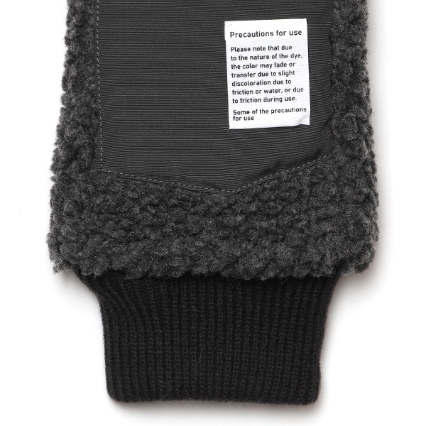  手袋 メンズ ボア フィンガーレス 暖かい 裏起毛 防寒 日本企画 ブランド ダークグレー グレー グレイ 灰色 タッチパネル スマホ操作可能 アメカジ アウトドア スポーツ おしゃれ 指無し グローブ KURODA(クロダ)