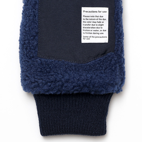  手袋 メンズ ボア フィンガーレス 暖かい 裏起毛 防寒 日本企画 ブランド ブルー ネイビー 青色 タッチパネル スマホ操作可能 アメカジ アウトドア スポーツ おしゃれ 指無し グローブ KURODA(クロダ)