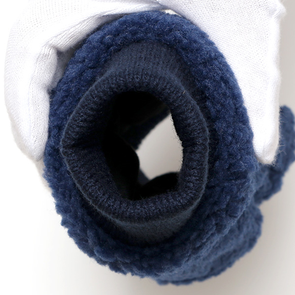  手袋 メンズ ボア フィンガーレス 暖かい 裏起毛 防寒 日本企画 ブランド ブルー ネイビー 青色 タッチパネル スマホ操作可能 アメカジ アウトドア スポーツ おしゃれ 指無し グローブ KURODA(クロダ)