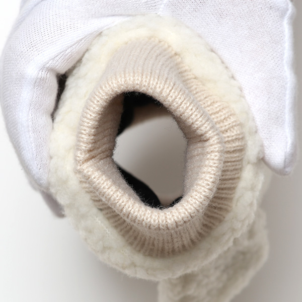  手袋 メンズ ボア フィンガーレス 暖かい 裏起毛 防寒 日本企画 ブランド ホワイト 白色 タッチパネル スマホ操作可能 アメカジ アウトドア スポーツ おしゃれ 指無し グローブ KURODA(クロダ)