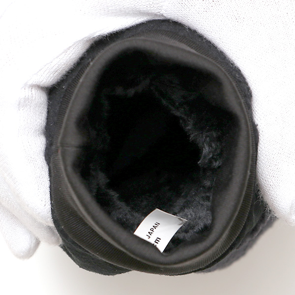  手袋 メンズ ボア 暖かい 裏起毛 防寒 日本製 ブランド ブラック 黒 黒色 タッチパネル スマホ操作可能 アメカジ アウトドア スポーツ おしゃれ 指無し グローブ KURODA(クロダ)