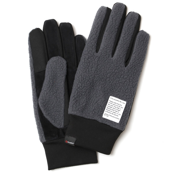 KURODA(クロダ) ボア スマホ操作可能 メンズ 手袋 グレー