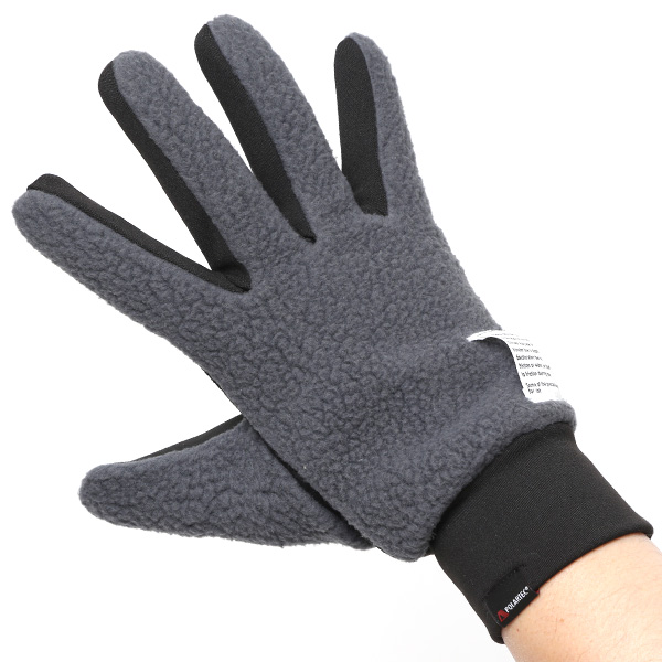  手袋 メンズ ボア 暖かい 裏起毛 防寒 日本製 ブランド グレー グレイ 灰色 タッチパネル スマホ操作可能 アメカジ アウトドア スポーツ おしゃれ 指無し グローブ KURODA(クロダ)