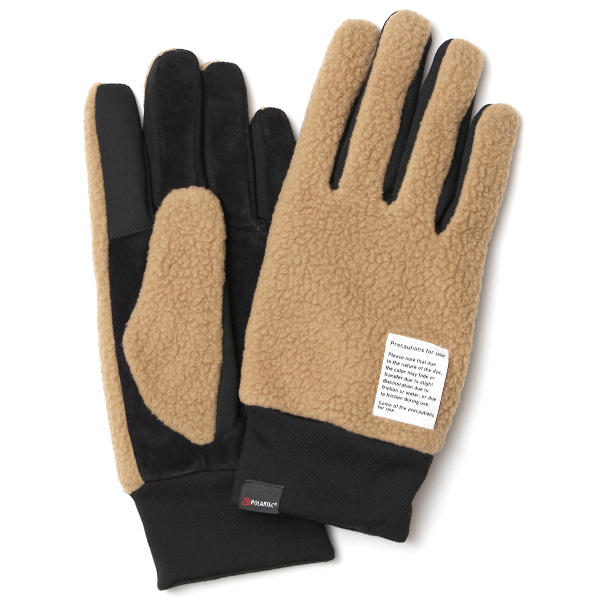 KURODA(クロダ) ボア スマホ操作可能 メンズ 手袋 ベージュ