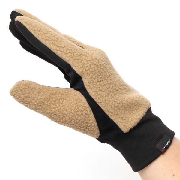  手袋 メンズ ボア 暖かい 裏起毛 防寒 日本製 ブランド ベージュ 肌色 タッチパネル スマホ操作可能 アメカジ アウトドア スポーツ おしゃれ 指無し グローブ KURODA(クロダ)