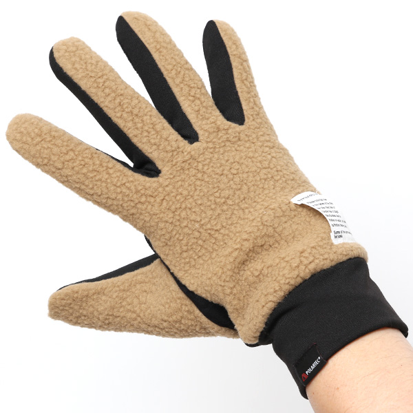  手袋 メンズ ボア 暖かい 裏起毛 防寒 日本製 ブランド ベージュ 肌色 タッチパネル スマホ操作可能 アメカジ アウトドア スポーツ おしゃれ 指無し グローブ KURODA(クロダ)