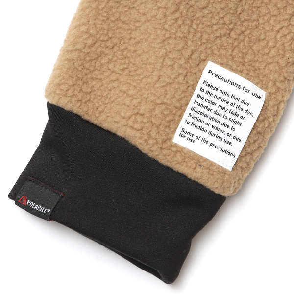  手袋 メンズ ボア 暖かい 裏起毛 防寒 日本製 ブランド ベージュ 肌色 タッチパネル スマホ操作可能 アメカジ アウトドア スポーツ おしゃれ 指無し グローブ KURODA(クロダ)