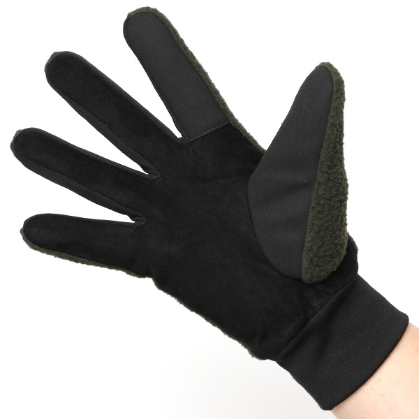  手袋 メンズ ボア 暖かい 裏起毛 防寒 日本製 ブランド グリーン 緑色 タッチパネル スマホ操作可能 アメカジ アウトドア スポーツ おしゃれ 指無し グローブ KURODA(クロダ)