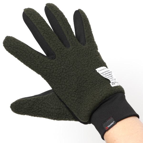  手袋 メンズ ボア 暖かい 裏起毛 防寒 日本製 ブランド グリーン 緑色 タッチパネル スマホ操作可能 アメカジ アウトドア スポーツ おしゃれ 指無し グローブ KURODA(クロダ)