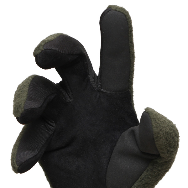  手袋 メンズ ボア 暖かい 裏起毛 防寒 日本製 ブランド グリーン 緑色 タッチパネル スマホ操作可能 アメカジ アウトドア スポーツ おしゃれ 指無し グローブ KURODA(クロダ)