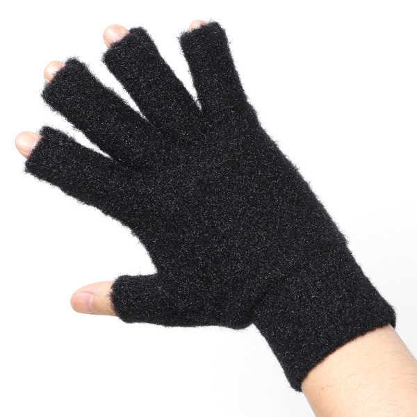  手袋 メンズ ナイロンソフトヤーン素材 防寒 暖かい 柔らかい 肌触り ブラック 黒 黒色 タッチパネル スマホ操作可能 日本企画 ブランド 男性 付け心地 良い 滑らか 履き心地 KURODA(クロダ)