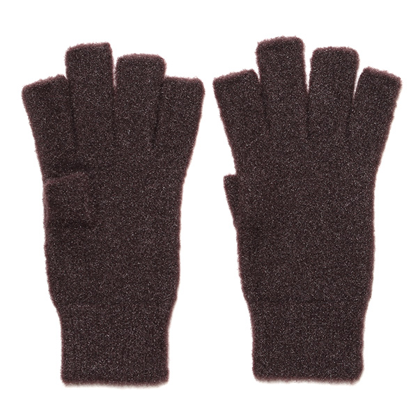 KURODA(クロダ) ナイロンソフトヤーン フィンガーレス メンズ 手袋 ダークブラウン