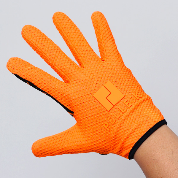 KURODA(クロダ) 手袋 自転車 メンズ スマホ操作可能 吸湿速乾 バイクグローブ オレンジ 橙色 タッチパネル スマートフォン 通気性 耐久性 洗濯 手洗い可能 男性 プレゼント ギフト スポーツ PELLEK ペレック