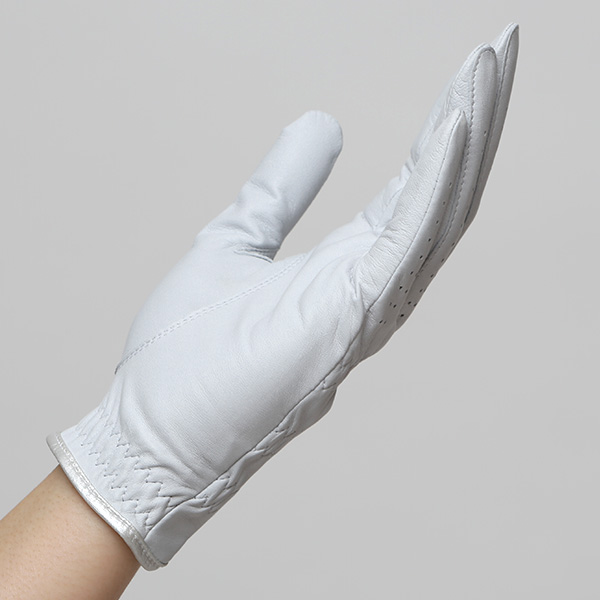 ゴルフグローブ 英国ピタード社製 羊革 レディース 右利き用(左手用) 日本製 全天候対応 本革手袋 ライトグレー グレー グレイ 灰色 おしゃれ 高級 女性 プレゼント ギフト クリスマス KURODA(クロダ) ペレック(PELLEK)