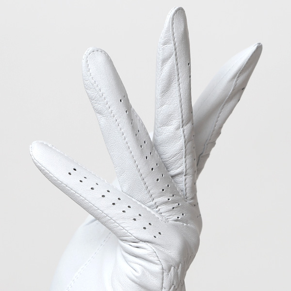 ゴルフグローブ 英国ピタード社製 羊革 レディース 右利き用(左手用) 日本製 全天候対応 本革手袋 ライトグレー グレー グレイ 灰色 おしゃれ 高級 女性 プレゼント ギフト クリスマス KURODA(クロダ) ペレック(PELLEK)