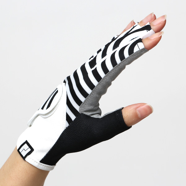  ゴルフ 手袋 レディース ブランド 両手 洗濯可 総柄 指無し フィンガーレス ゴルフグローブ ブラック 黒 黒色 女性用 ストレッチ フィット感 速乾性 スポーツ オシャレ プレゼント 日本ブランド サイズ 19/21 ペレック(PELLEK)