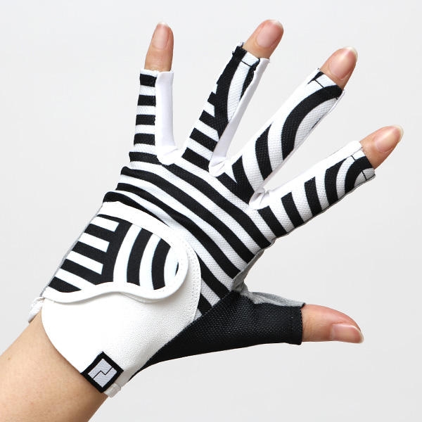  ゴルフ 手袋 レディース ブランド 両手 洗濯可 総柄 指無し フィンガーレス ゴルフグローブ ブラック 黒 黒色 女性用 ストレッチ フィット感 速乾性 スポーツ オシャレ プレゼント 日本ブランド サイズ 19/21 ペレック(PELLEK)