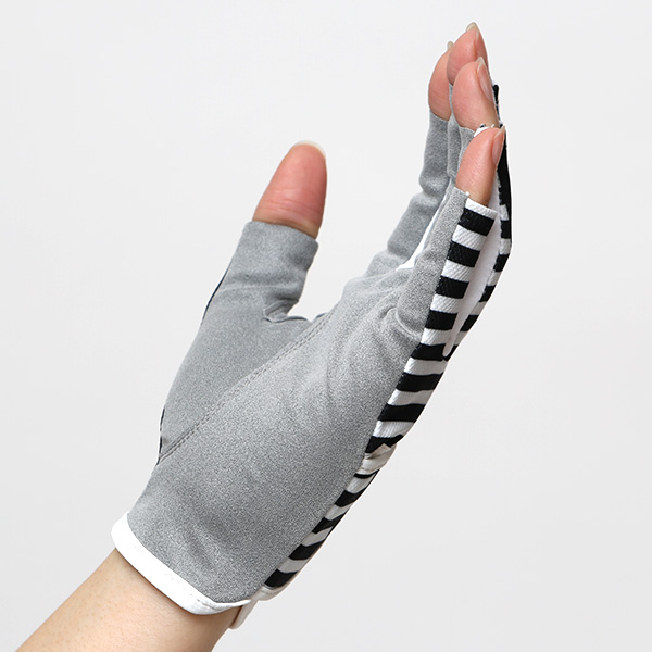  ゴルフ 手袋 レディース ブランド 両手 洗濯可 総柄 指無し フィンガーレス ゴルフグローブ ブラック 黒 黒色 女性用 ストレッチ フィット感 速乾性 スポーツ オシャレ プレゼント 日本ブランド サイズ 19/21 ペレック(PELLEK)