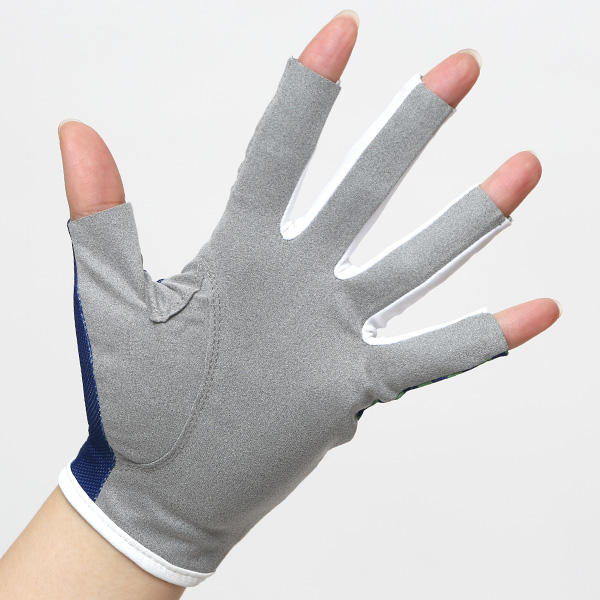  ゴルフ 手袋 レディース ブランド 両手 洗濯可 総柄 指無し フィンガーレス ゴルフグローブ ブルー ネイビー 青色 女性用 ストレッチ フィット感 速乾性 スポーツ オシャレ プレゼント 日本ブランド サイズ 19/21 ペレック(PELLEK)