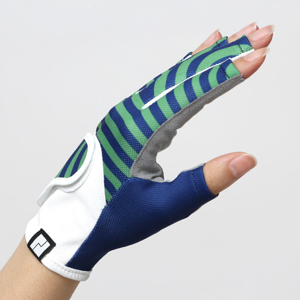  ゴルフ 手袋 レディース ブランド 両手 洗濯可 総柄 指無し フィンガーレス ゴルフグローブ ブルー ネイビー 青色 女性用 ストレッチ フィット感 速乾性 スポーツ オシャレ プレゼント 日本ブランド サイズ 19/21 ペレック(PELLEK)