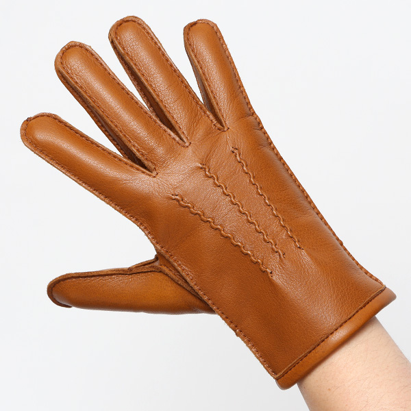  KURODA(クロダ) 鹿革 日本製 メンズ 革手袋 カシミヤ100％裏地 防寒 キャメル ブラウン 茶 茶色 30代 40代 50代 60代 男性 プレゼント 暖かい 高級 ブランド ギフト 化粧箱付き