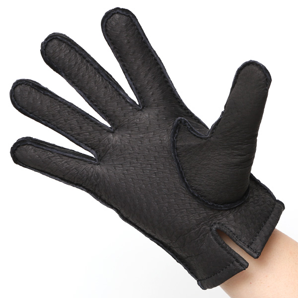 KURODA(クロダ) ペッカリー革 日本製 メンズ 革手袋 カシミヤ100%裏地 防寒 ブラック 黒 黒色 30代 40代 50代 60代 男性 プレゼント 暖かい 高級 ブランド ギフト 化粧箱付き