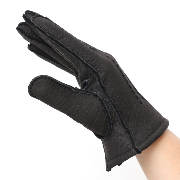KURODA(クロダ) ペッカリー革 日本製 メンズ 革手袋 カシミヤ100%裏地 防寒 ブラック 黒 黒色 30代 40代 50代 60代 男性 プレゼント 暖かい 高級 ブランド ギフト 化粧箱付き