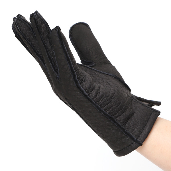 KURODA(クロダ) ペッカリー革 日本製 メンズ 革手袋 カシミヤ100%裏地 防寒 ブラック 黒 黒色 30代 40代 50代 60代 男性 プレゼント 暖かい 高級 ブランド ギフト 化粧箱付き