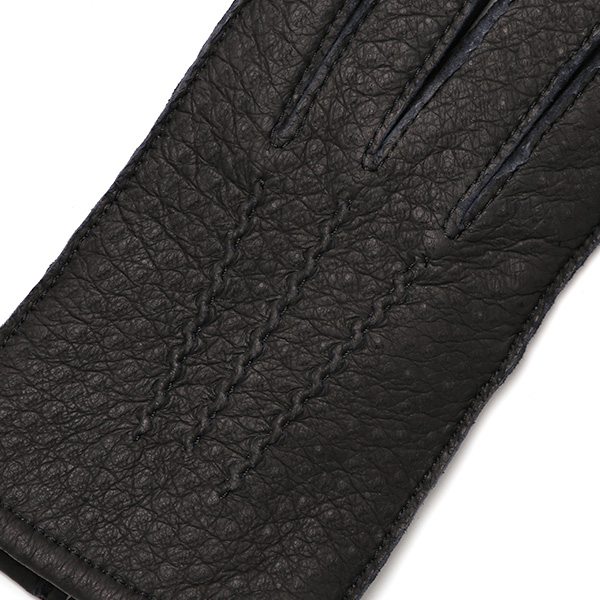 KURODA(クロダ) ペッカリー革 日本製 メンズ 革手袋 カシミヤ100%裏地 防寒 ブラック 黒 黒色 30代 40代 50代 60代 男性 プレゼント 暖かい 高級 ブランド ギフト 化粧箱付き