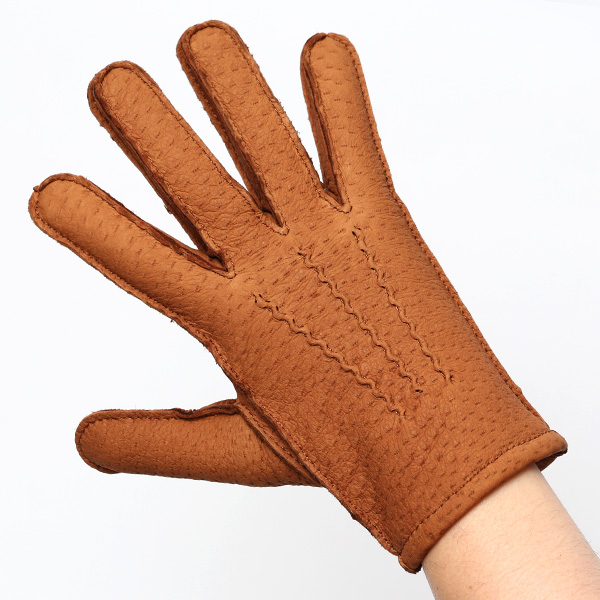 KURODA(クロダ) ペッカリー革 日本製 メンズ 革手袋 カシミヤ100%裏地 防寒 キャメル ブラウン 茶 茶色 30代 40代 50代 60代 男性 プレゼント 暖かい 高級 ブランド ギフト 化粧箱付き