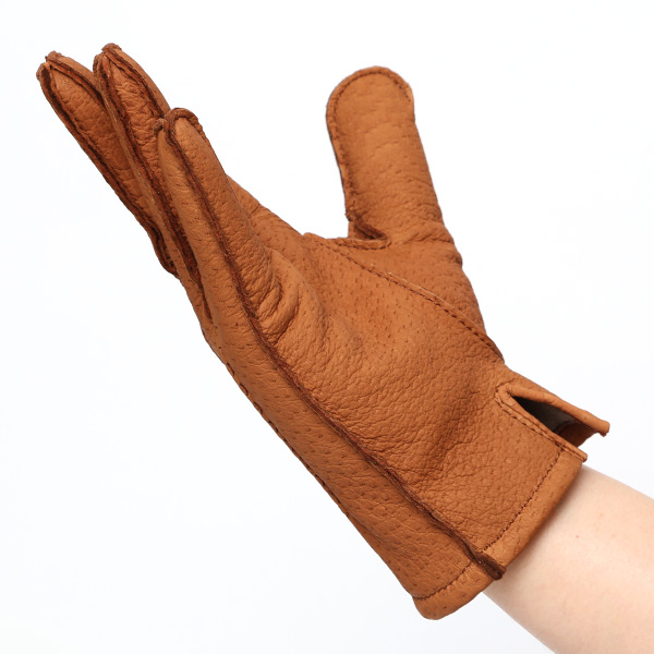 KURODA(クロダ) ペッカリー革 日本製 メンズ 革手袋 カシミヤ100%裏地 防寒 キャメル ブラウン 茶 茶色 30代 40代 50代 60代 男性 プレゼント 暖かい 高級 ブランド ギフト 化粧箱付き