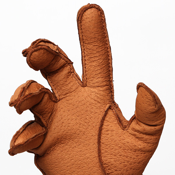 KURODA(クロダ) ペッカリー革 日本製 メンズ 革手袋 カシミヤ100%裏地 防寒 キャメル ブラウン 茶 茶色 30代 40代 50代 60代 男性 プレゼント 暖かい 高級 ブランド ギフト 化粧箱付き