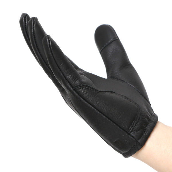  鹿革 日本製 バイクグローブ メンズ 自転車 ショート丈 手袋 スマホ操作可能 ブラック 黒 黒色 高級 ブランド 経年変化 味わい レザー スーツ 自転車通勤 ビジネス おしゃれ KURODA(クロダ) ペレック(PELLEK)