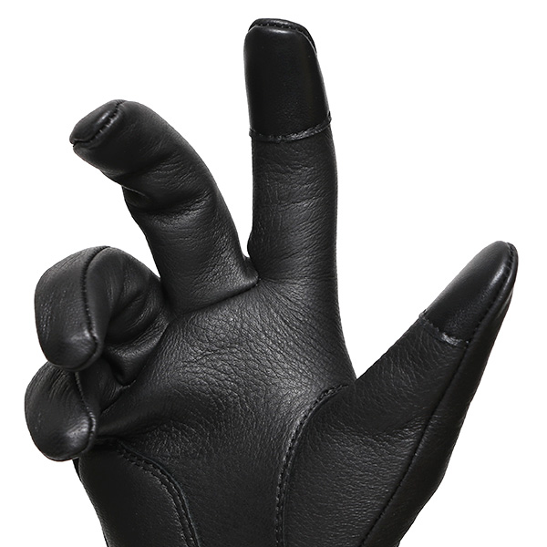  鹿革 日本製 バイクグローブ メンズ 自転車 ショート丈 手袋 スマホ操作可能 ブラック 黒 黒色 高級 ブランド 経年変化 味わい レザー スーツ 自転車通勤 ビジネス おしゃれ KURODA(クロダ) ペレック(PELLEK)