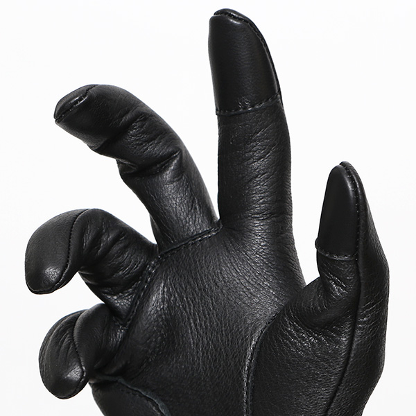  鹿革 日本製 バイクグローブ メンズ 自転車 ベルト付き 手袋 スマホ操作可能 ブラック 黒 黒色 高級 ブランド 経年変化 味わい レザー スーツ 自転車通勤 ビジネス おしゃれ KURODA(クロダ) ペレック(PELLEK)