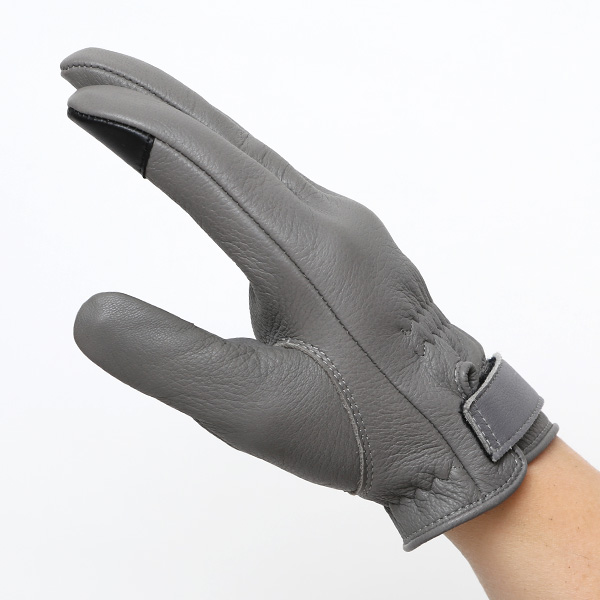  鹿革 日本製 バイクグローブ メンズ 自転車 ベルト付き 手袋 スマホ操作可能 グレー グレイ 灰色 高級 ブランド 経年変化 味わい レザー スーツ 自転車通勤 ビジネス おしゃれ KURODA(クロダ) ペレック(PELLEK)