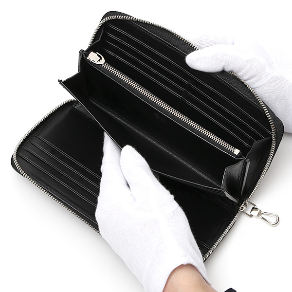  コードバン ラウンドファスナー 長財布 日本製 新喜皮革 レーデルオガワ アニリン染め 馬革 本革 ブラック 黒 黒色 YKK エクセラ 財布 大容量 小銭入れ ギフト プレゼント メンズ レディース ブランド KUBERA(クベラ)