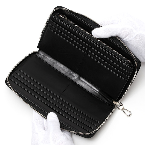  コードバン ラウンドファスナー 長財布 日本製 新喜皮革 レーデルオガワ アニリン染め 馬革 本革 ブラック 黒 黒色 YKK エクセラ 財布 大容量 小銭入れ ギフト プレゼント メンズ レディース ブランド KUBERA(クベラ)